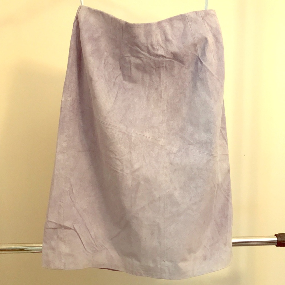 NWT Slate Blue Leather Skirt - Dennis Basso